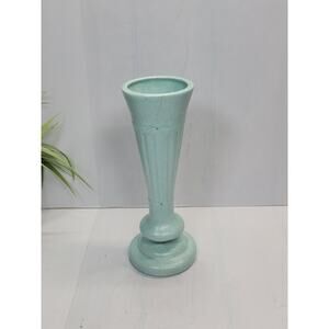 Vintage Haeger Pottery Vase Mint Green Speckled Tall  (Hairline)
